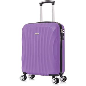 RAYKONG Valigia a mano 55x40x20cm (44L) in ABS - capacità massima - lucchetto incorporato - 20 pollici - (RK03|Lilla)