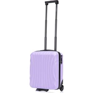 R.Leone Valigia da 1 Fino a Set 4 Trolley Rigido grande, medio, bagaglio a mano 55x40x23 cm Wizz, ITA Airways e bagaglio 45x36x20 cm EasyJet in ABS 8005 (Lilla, XS Bagaglio 45x36x20cm 2Ruota)