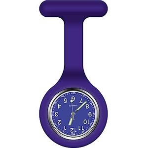 Vicloon Orologio da Infermiere, 1Pcs Orologio per Infermieri in Silicone con Spilla, Infermieri Fob Medical Watch Quandrante Rotondo, Orologi da Tasca per Medici e Infermieri Paramedico