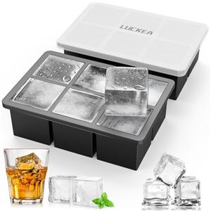 LUCKEA Stampo Ghiaccio XXL - Cubetti Ghiaccio Silicone Ghiaccio per Cocktail Stampi ghiaccio senza BPA 2 Pezzi