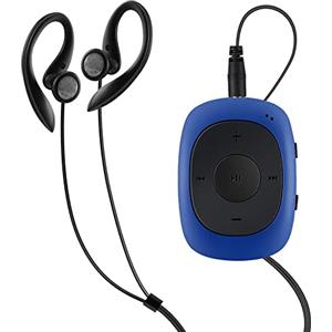 AGPTEK 64GB Lettore MP3 con Clip, Lettore MP3 Sportivo Portatile con Radio FM e Riproduzione Casuale di Musica Mini Lettore Musicale per la Corri con Guscio in Silicone e Cuffie Cablate, Blu