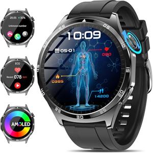 Marsyu 2026 Nuovo Smartwatch Uomo ECG/HRV/Lipidi/Acido Urico/Sonno/BMI,1.43"AMOLED ????li????e????ia Orologio Fitness con Chiamate,24h Pressione Sanguigna/Temperatura Corporea/Cardiofrequenzimetro, per Android/iOS