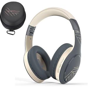 PowerLocus Cuffie Bluetooth, Cuffie Over-Ear con 60 ore di riproduzione, 3 - modalità di EQ, Cuffie Wireless Pieghevoli, Cuffie con Microfono, Hi-Fi Bassi Profondi per Viaggio/Android/Corso Online