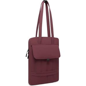 HYZUO 15-16 Pollici Custodia Imbottita Laptop per MacBook PRO 15/16, 15" 15,6" dell/HP/Lenovo/ASUS/Acer/Samsung Notebook Chromebook, Borse Tracolla Sottili Donna Borsa Lavoro Quotidiana, Vino Rosso