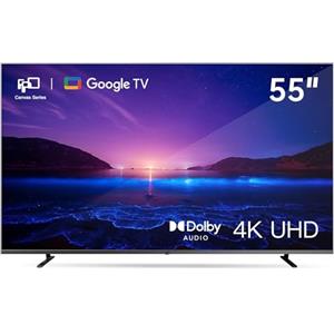 FPD Smart TV da 55 pollici con Google TV, risoluzione 4K UHD, Google Play e Google Cast integrati, HDR 10, Dolby Vision e Dolby Atmos, miglioramento del movimento MEMC. (Serie Canvas, 2025)