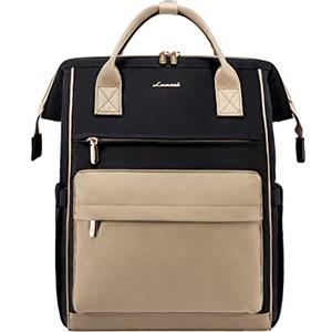 LOVEVOOK Zaino Porta PC Donna, 15,6 Pollici Impermeabile Computer Backpack Antifurto con Porta USB e Scomparto per Laptop per Scuola Università Viaggi Lavoro Aereo Ufficio, Kaki Nero