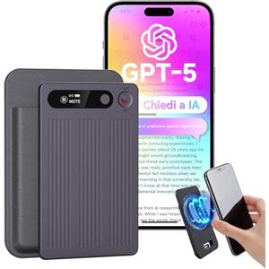 NUASI Registratore Vocale AI con Memoria 64GB - Trascrizione e Riassunto Automatico, Oltre 80+ Lingue, Registratore Digitale Professionale per Riunioni/Lezioni/Interviste, Controllo App, con Custodia