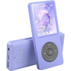 AGPTEK Lettore MP3 Bluetooth 5.3, 32GB MP3 Player con Altoparlanti Integrati - Riproduttore Musicale Portatile HiFi Lossless, FM/Registratore, Sportivo (Cuffie Non Incluse), Porpora