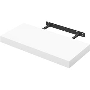 WOLTU Mensola da Muro Rettangolare Scaffale Libreria a Parete Decorazione per Cameretta Ufficio Porta CD/Dvd in Legno Bianco 50cm RG9368ws