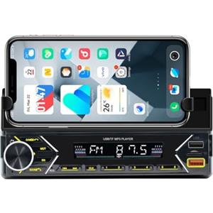 Belson Autoradio BS-2504 con supporto per smartphone fino a 8" Radio FM Potenza massima di uscita 4 x 45 W Dual USB Charge e lettore MP3 Kit vivavoce e trasmissione audio wireless.