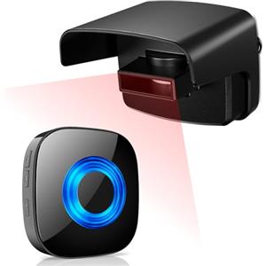 PHYSEN Rilevatore di Movimento Infrarossi esterni, PHYSEN Sensore Movimento Allarme Casa Senza Fili, Allarme vialetto Kit elettronico per campanello, Antifurto Wireless per Alberghi/Cortile/Fabbriche