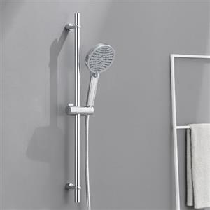 Ulytid Asta Doccia in Acciaio Inox 70cm, Saliscendi Doccia con Doccetta e Tubo e Supporto, Barra di Scorrimento per Doccia e Bagno, Set Doccia Asta, Colonna Doccia senza Miscelatore, Cromo