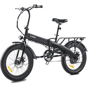 KAISDA Bici Elettrica Pieghevole 20 Pollici Bicicletta Elettrica da 36V 10.4Ah, 20x3.0 Pneumatici Larghi fino a 60 km, Display LCD, Portapacchi posteriore, E-CityBike per Donne e Uomini Adulti