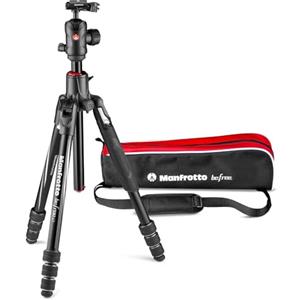 Manfrotto Befree GT XPRO Treppiede Fotocamera in Alluminio, Testa a Sfera Centrale 496, Chiusura Twist,Colonna 90 Gradi, Piastra 200PL-PRO, Reflex, CSC, Mirroless, Macrofotografia, MKBFRA4GTXP-BH
