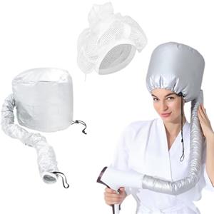 ZKGYUS Bonnet Casco per Asciugatura Cuffia Asciugacapelli con Elastico per Attacco a Phon, Grigio