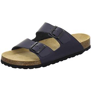 AFS-Schuhe - Comode ciabatte da uomo, 3100, in pelle, da casa e da lavoro, prodotte in Germania, Blu (blu navy), 49 EU