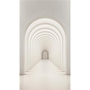 A.S. Création Livingwalls Carta da parati fotografica 3D Tunnel con grande effetto profondo, bianco, grigio, 382821 Illusion Carta da parati 1,59 x 2,80 m, Made in Germany