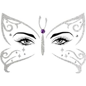 Alaoo Tatuaggi Temporanei Per Bambini, Adesivi glitterati per bambini, Adesivi Tatuaggi Temporanei per il Viso di Animale, Adatto per il trucco di Halloween, carnevale, festa di compleanno(Farfalla)