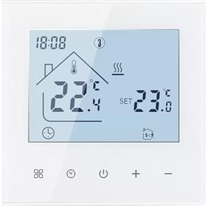 Gock Termostato WiFi per Caldaia a Gas,Termostato Ambiente da incaso con la scatola 86*86mm(non comaptibile con 503) Schermo LCD Programmabile con Telefono App(90-240V corrente)（ non funziona a batterie.）