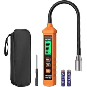 BOBOVAV Rilevatore di Gas Portatile con Sonda Flessibile da 20 cm, Allarme Acustico e Visivo, Doppia Sensibilità(H/L),Rilevatore di Gas Combustibili, Detettore Professionale per Casa/Tubazioni/Camper