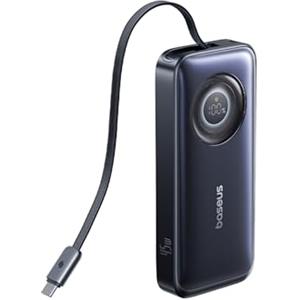 Baseus EnerCore Powerbank 10000 mAh 45W Ricarica Rapida, con cavo 60cm USB-C integrato Retrattili, con iPhone 16/15 serie, iPad, MacBook, Samsung e Altro