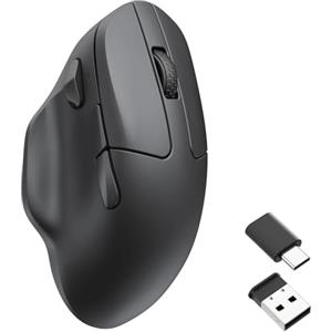 Keychron M7 Mouse senza fili per computer, 26K DPI ottico, 2,4 GHz/Bluetooth/Cavo con pulsante Macro 63g leggero ed ergonomico, fino a 70 ore di lavoro per laptop macOS/Windows - Nero