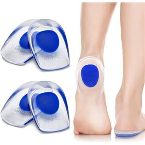 Soodyoow 2 paia Talloniera in Silicone,Talloniere per Spina Calcaneare, Talloniera in Gel, Dolore Alleviare Cuscinetti per Tallone, Sperone Calcaneare, Fascite Plantare, Dolori di Achille (L, Blu)