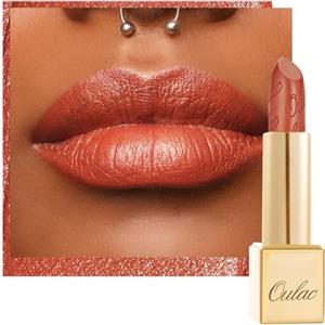 OULAC Rossetto Opaco Finitura Metallica, Matte Rossetti Arancio Glitterato Idratazione e Lucentezza a Lunga Durata per le Labbra, Texture Fine Colore Intenso, 4,3g (GM07) Outrageous