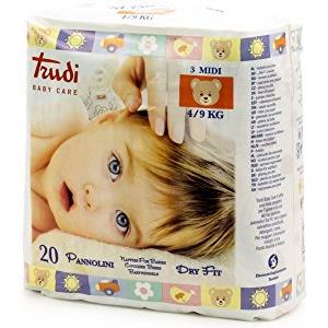 Trudi Baby 00693 Dry Fit Pannolino Taglia M 4 - 9 kg, 1 Pacco (20 pezzi), bianco