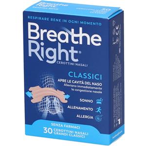 Breathe Right Cerotti Nasali Grandi - 30 Pezzi per Migliorare la Respirazione e Ridurre il Russamento