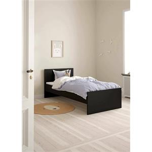 Dmora Struttura per letto, colore nero opaco, cm 96 x 80 x 196.6