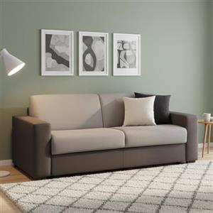 Dmora Divano Letto 2 posti Aleida, Sofà Apertura Girevole, Tessuto Imbottito, Braccioli Standard, 100% Made in Italy, Cm 180x95h90, Grigio e Antracite