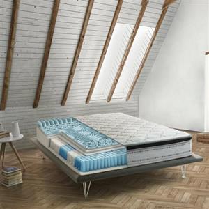 Talamo Italia - Materasso piazza e mezza Amalia, Sfoderabile in Memory Foam+Gel e Molle insacchettate, 100% Made in Italy, Anti acaro e Anallergico, Cm 120x200h27