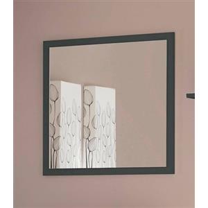 Dmora - Specchio Rino, Specchio da bagno, 100% Made in Italy, cm 60x2h60, Antracite lucido