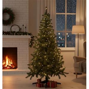 Dmora -Albero di Natale 150 cm Albigna, Pino Artificiale, Albero Effetto Reale, Alberello Natalizio, Made in Italy, 80x80 h150 cm, Verde