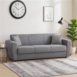 Dmora Divano Letto 3 Posti Escobar 80x223 cm Nero Contenitore Reclinabile, di Apertura Click-clack