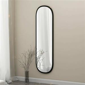 Dmora - Specchio Calypso, Specchiera, Articolo d'arredo a muro, Decorazione con specchio, 40x2h120 cm, Nero