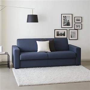 Dmora Talamo Italia - Divano fisso 3 posti Elizabeth, Sofà Soggiorno in tessuto imbottito, con Braccioli standard, 100% Made in Italy, Cm 220x95h90, Blu