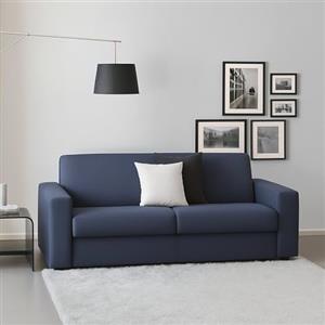 Dmora Talamo Italia - Divano fisso 2 posti Marzia, Sofà Soggiorno in tessuto imbottito con Braccioli slim, 100% Made in Italy, Cm 180x95h90, Blu