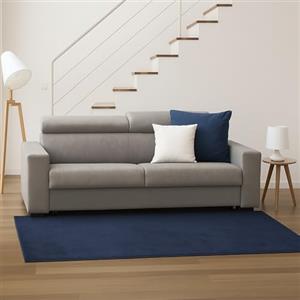 Dmora Talamo Italia - Divano letto 3 posti Aiko, Sofà apertura girevole, Poggiatesta regolabili e Braccioli standard, 100% Made in Italy, Cm 220x95h85, Tortora