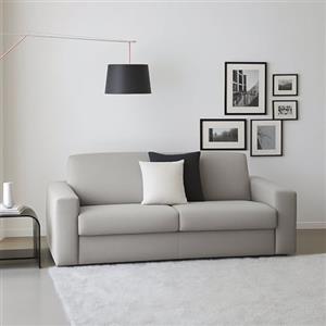 Dmora Talamo Italia - Divano fisso 3 posti Mara, Sofà Soggiorno in tessuto imbottito, Braccioli slim, 100% Made in Italy, Cm 200x95h90, Grigio