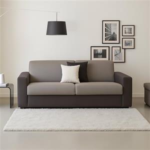 Dmora Divano Fisso 3 posti Elizabeth, Sofà Soggiorno in Tessuto Imbottito, con Braccioli Standard, 100% Made in Italy, Cm 220x95h90, Grigio e Antracite