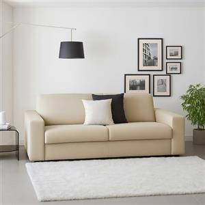 Dmora Talamo Italia - Divano fisso 2 posti Rosanna, Sofà Soggiorno in tessuto imbottito, Braccioli standard, 100% Made in Italy, Cm 200x95h90, Beige