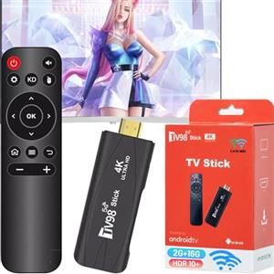 Tvszizx Android TV Stick 4K 2G+16GB H313 Quad-Core 64bit WiFi5 Dual 2.4G/5G WiFi HDR10+ HD Smart TV Stick Box (H 2+16)