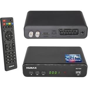 Humax Digital HD Fox - Ricevitore satellitare digitale HD 1080P, ricevitore satellitare digitale HDTV con alimentatore di rete da 12 V, Astra preinstallato, HDMI, SCART, DVB-S/S2 PVR Ready