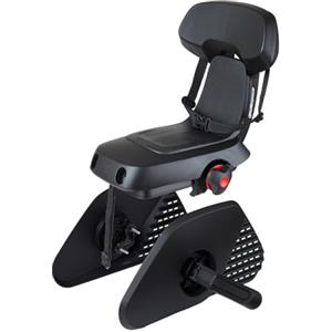 Polisport Guppy Junior AMZ All Black 8636100027 Seggiolino Posteriore Per Bambini Età 6+, Altezza 1,10 M+, Max 35 Kg, Seggiolino Bambino, Poggiapiedi Pieghevoli, Protezione Ruota, Per Portapacchi,Nero