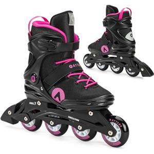 ATTABO Pattini in linea da donna, Cyclone, taglia 36 - 42 EU, con cuscinetti ABEC-7, ruote in poliuretano 82 A, semi-rigido, TPR comfort, stabilità, tripla regolazione, per donne in rosa
