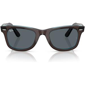 Ray-Ban Occhiali da Sole RB2140 1446R5 Wayfarer Marrone Su Blu Trasparente/Blu Unisex