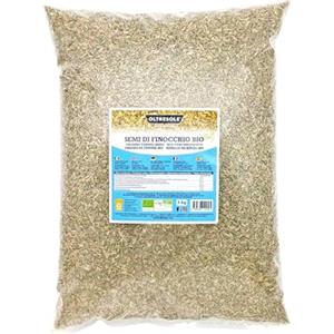 Oltresole, Semi di Finocchio Biologici 3 Kg, Semi Bio Interi, Ideali per Tisane Digestive e Ricette, Perfetti per Panificati, Formato Convenienza