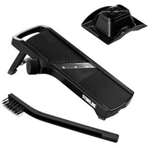 STONELINE Mandolina per Verdure Manuale Regolabile con Grattugia Separata Affettatrice Affettaverdure Tagliaverdure, 5 Lame Acciaio Inox, Frutta Verdura Cipolla Patate Patatine Fritte Fette Bastoncini